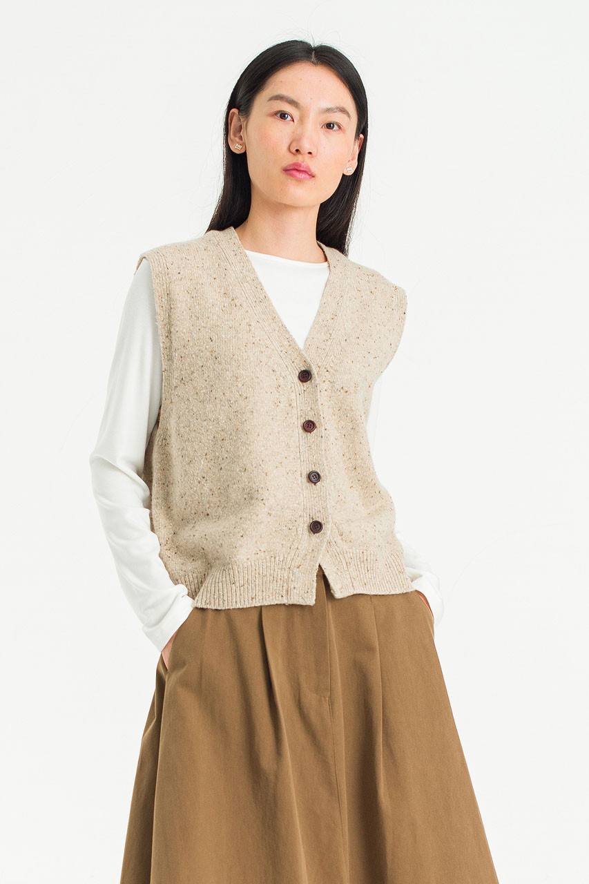 Nelle Knit Vest, Beige