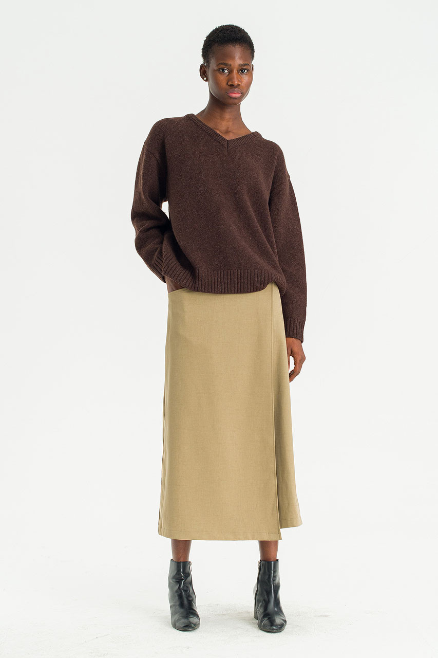 Via Wrap Skirt, Beige