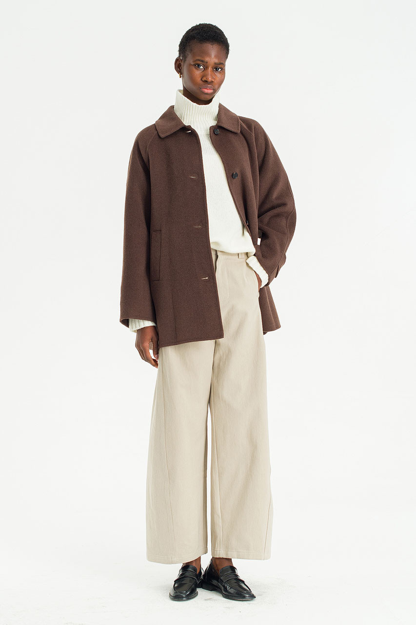 Contour Half Seamless Coat, Brown