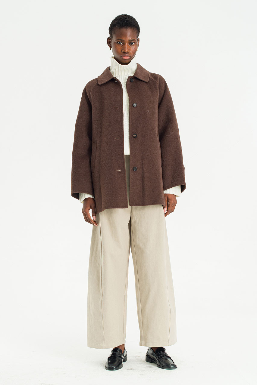 Contour Half Seamless Coat, Brown