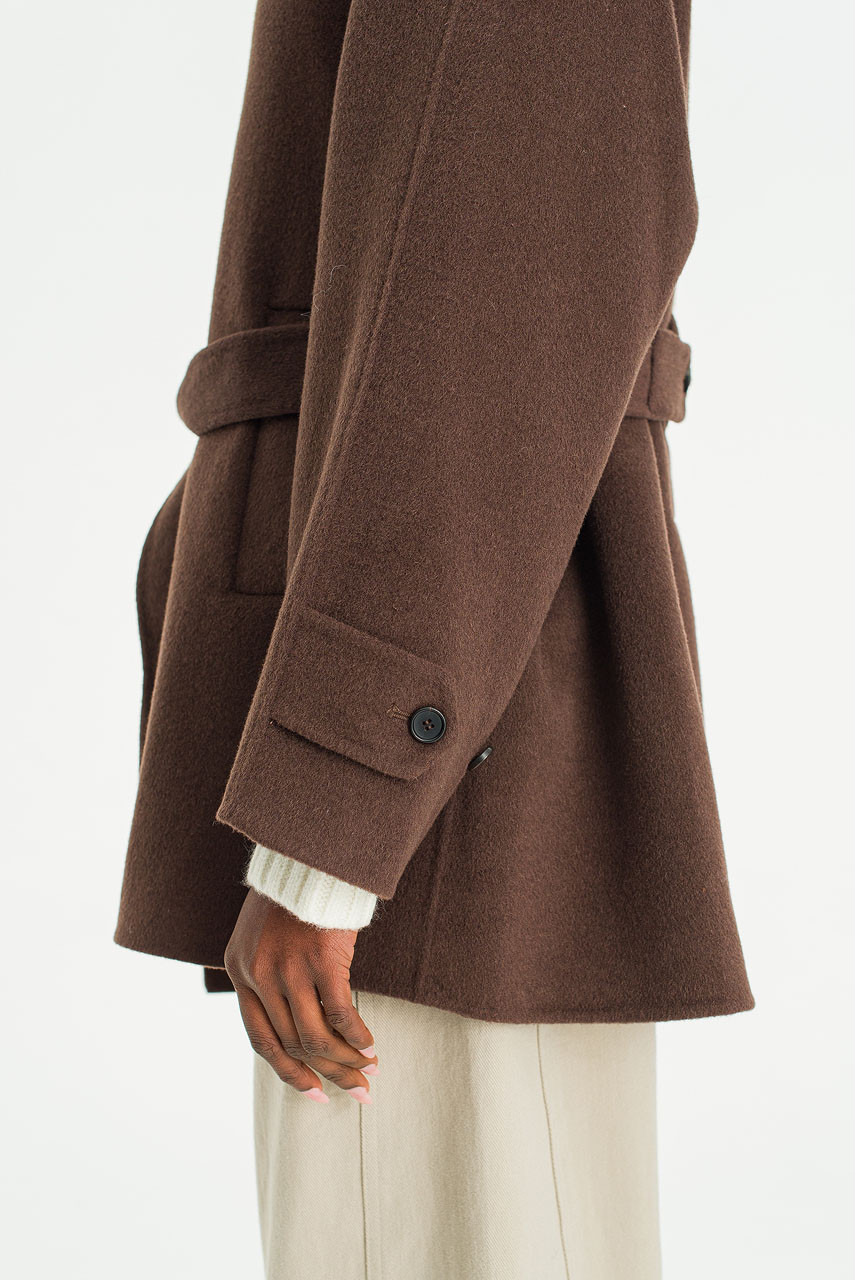 Contour Half Seamless Coat, Brown