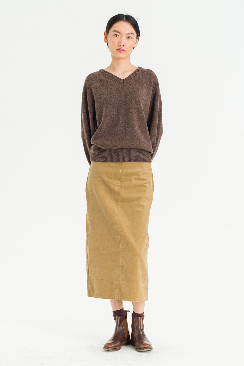 Whisper Cord Skirt, Beige