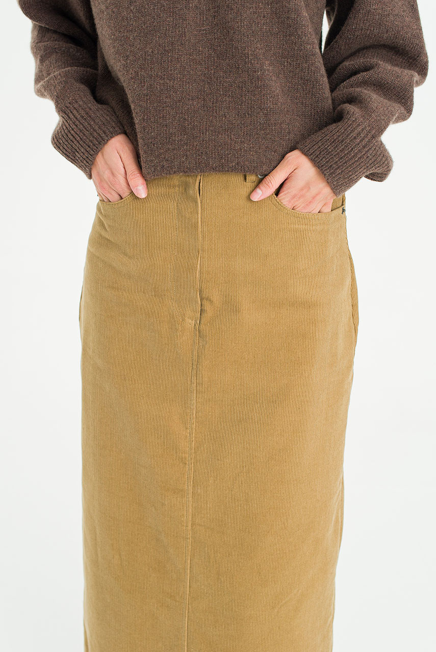 Whisper Cord Skirt, Beige