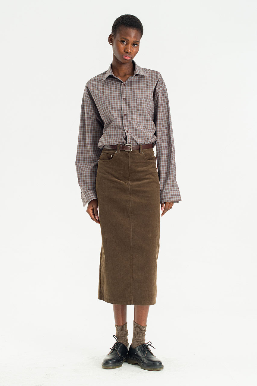 Whisper Cord Skirt, Brown