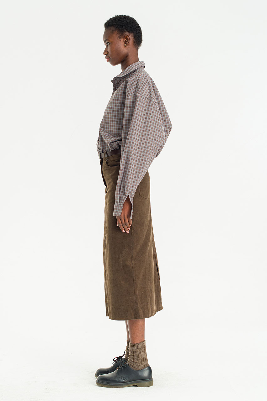 Whisper Cord Skirt, Brown