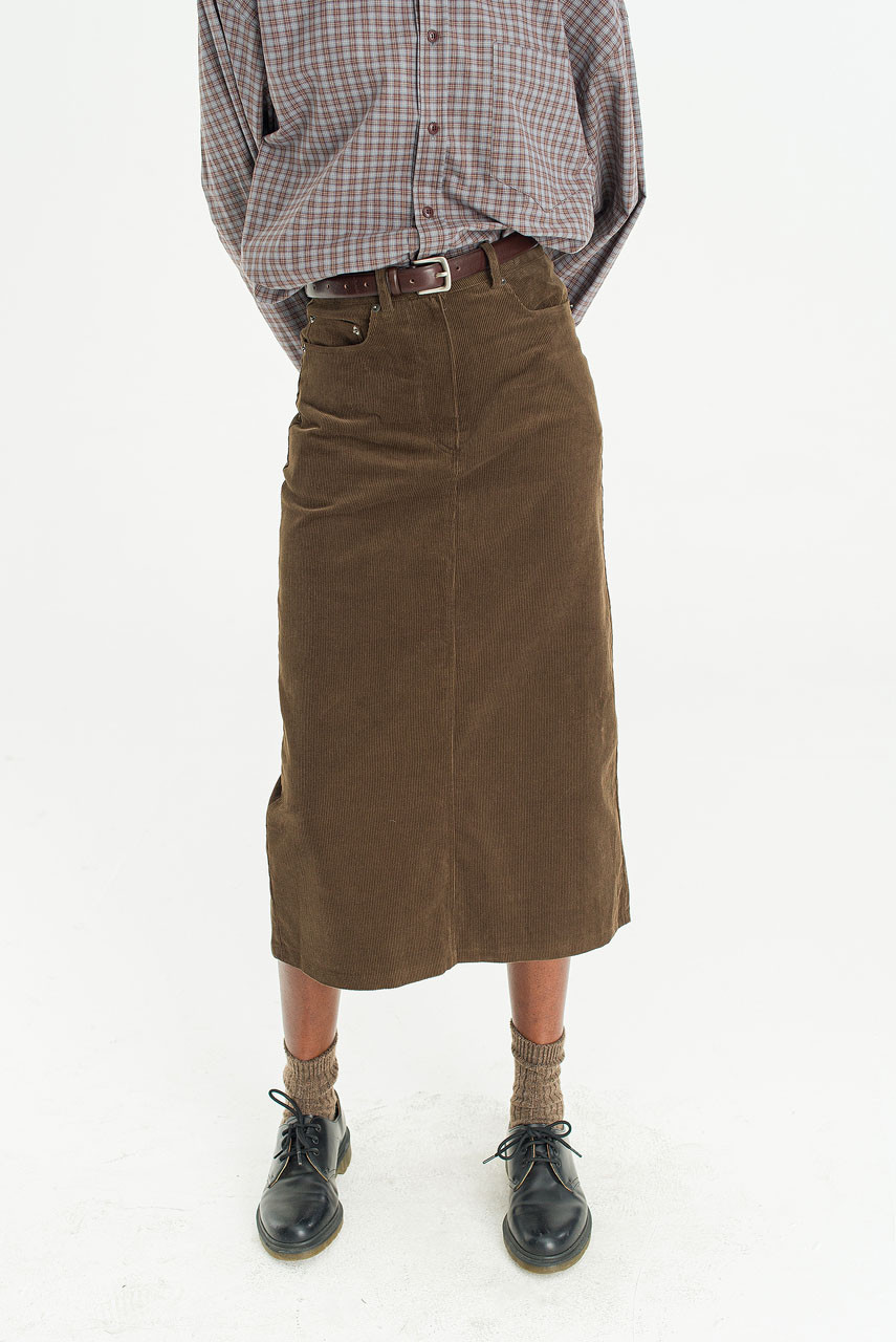 Whisper Cord Skirt, Brown