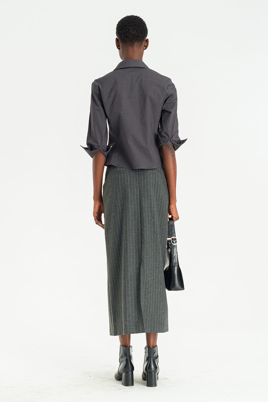 Line Tailor Skirt, Charcoal