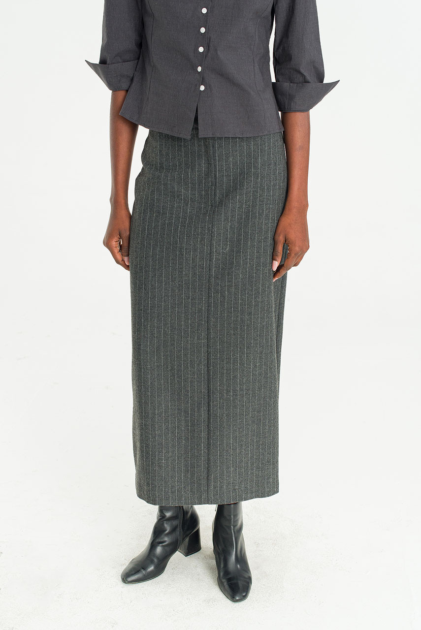 Line Tailor Skirt, Charcoal