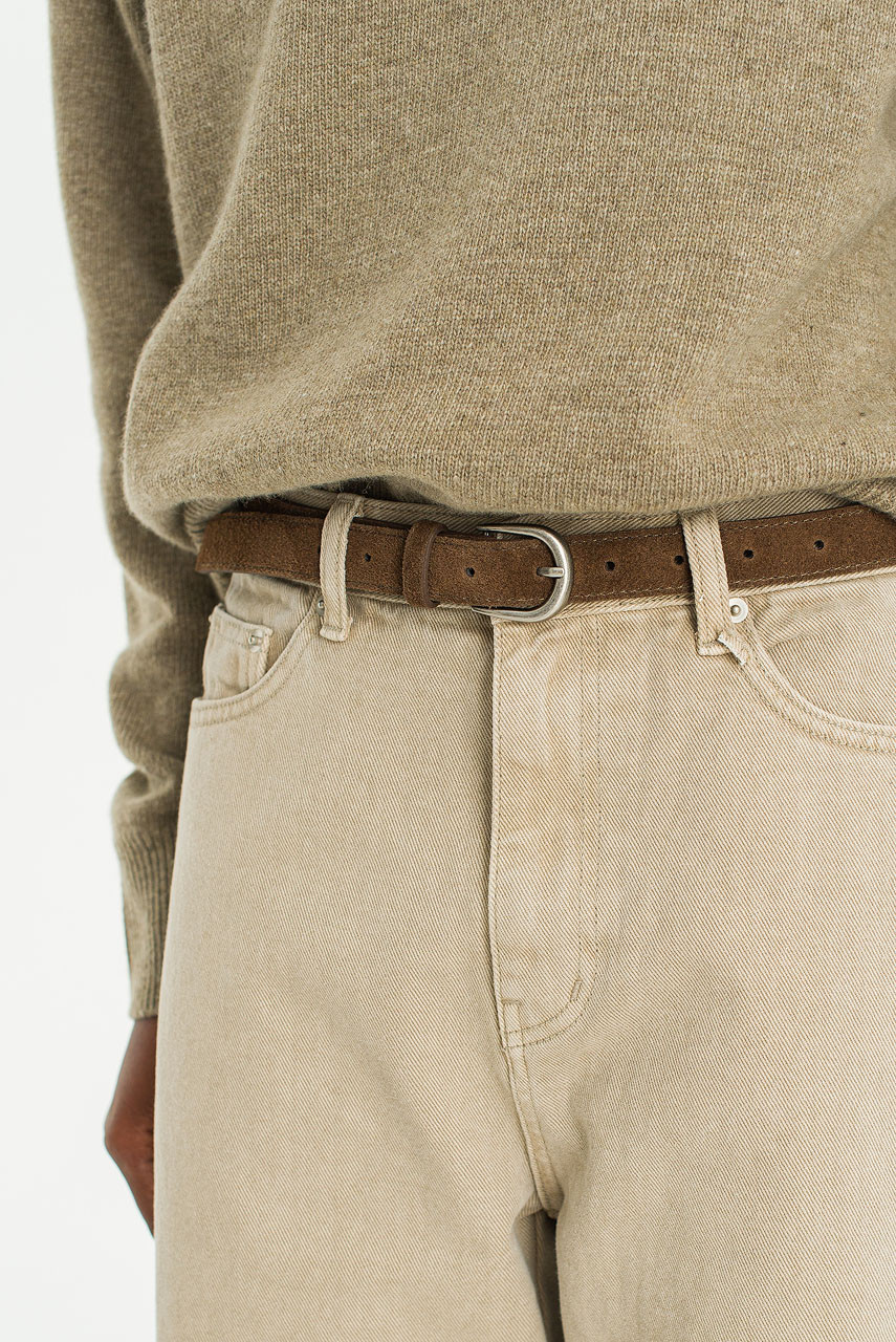 Pavo Suede Belt, Brown
