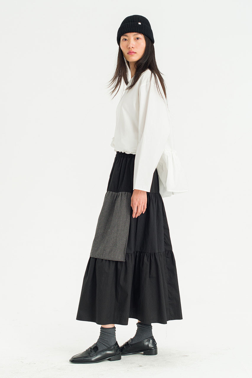 Mira Tiered Skirt, Black