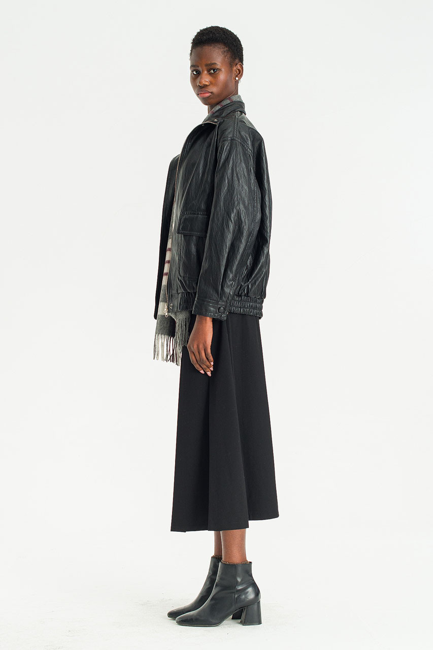 Ives Faux Leather Blouson, Black