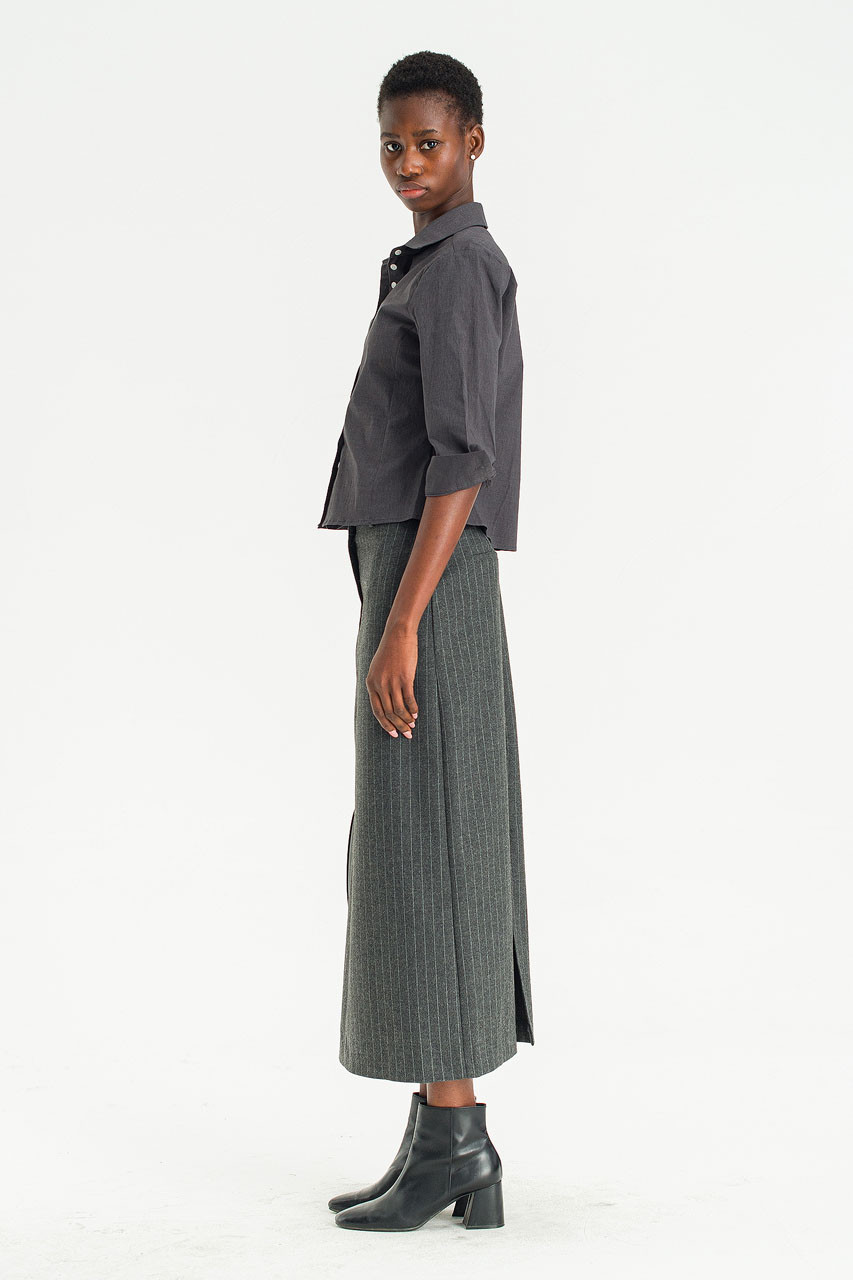 Mere Crop Shirt, Charcoal