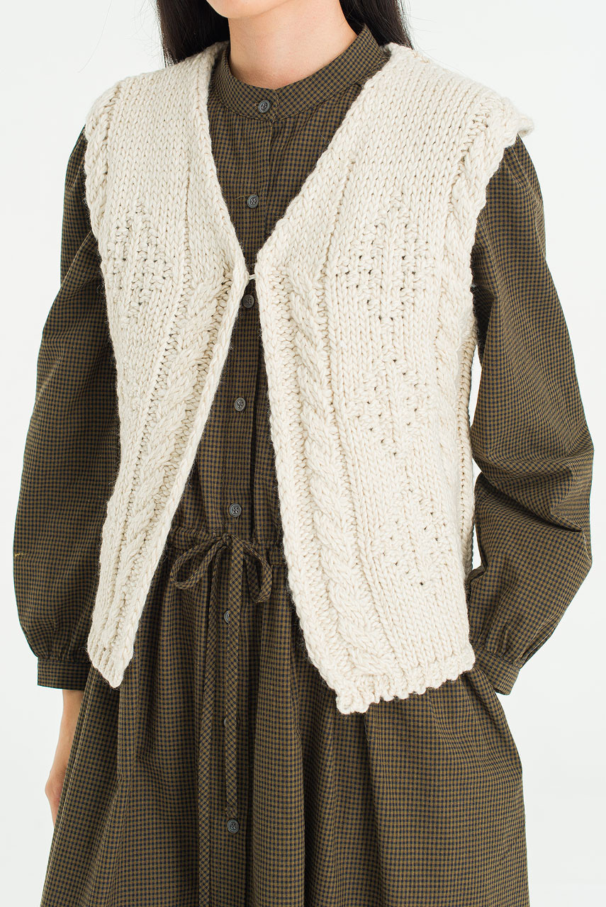 Alder Knit Vest, Ivory