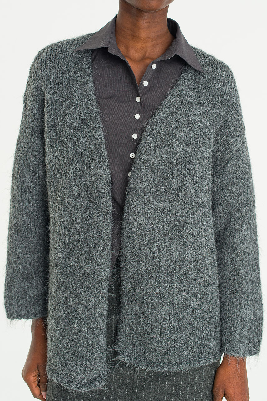 Mure Open Cardigan, Charcoal