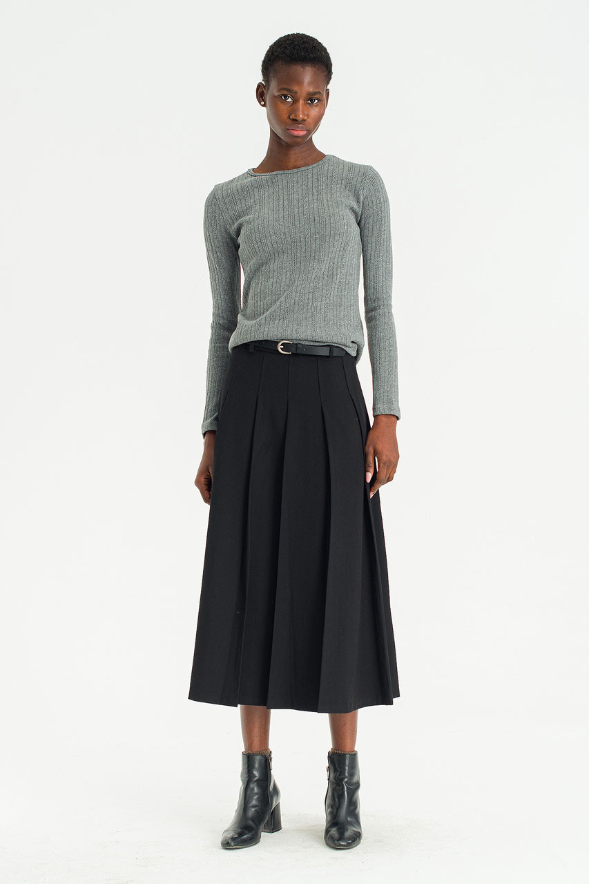 Rove Pleated Skirt, Black