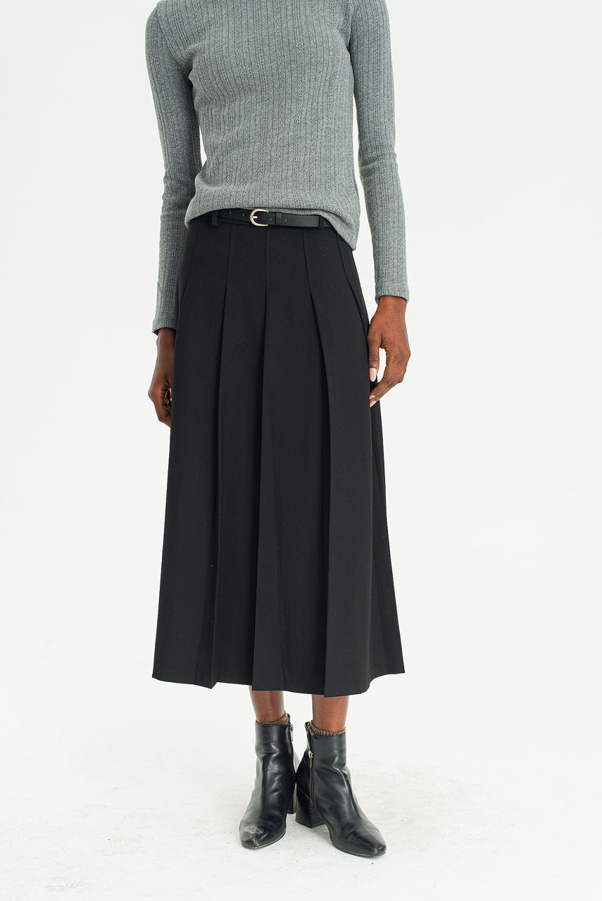 Rove Pleated Skirt, Black