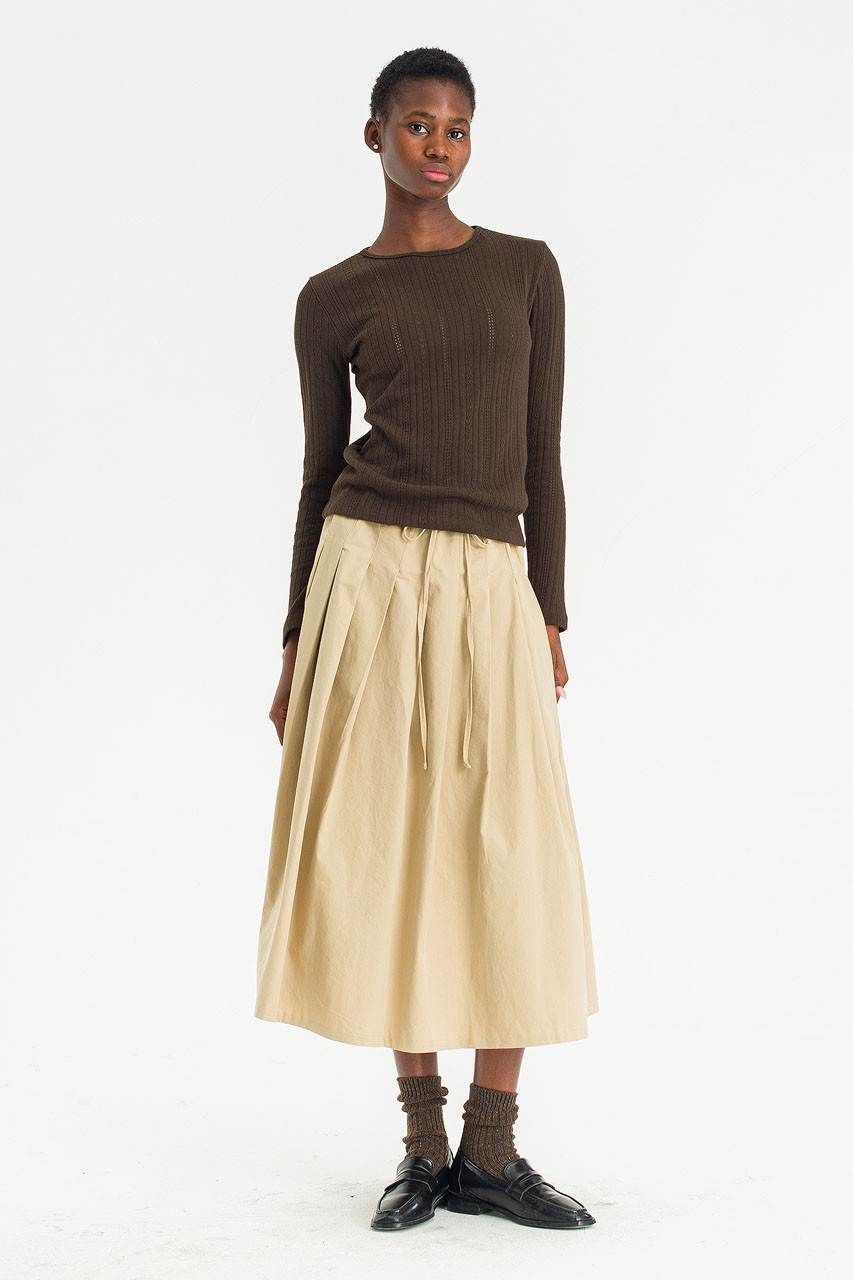 Ease Draw Skirt, Beige
