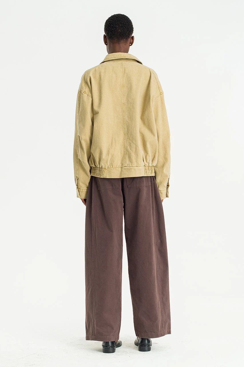 Boxy Soft Utility Blouson, Beige