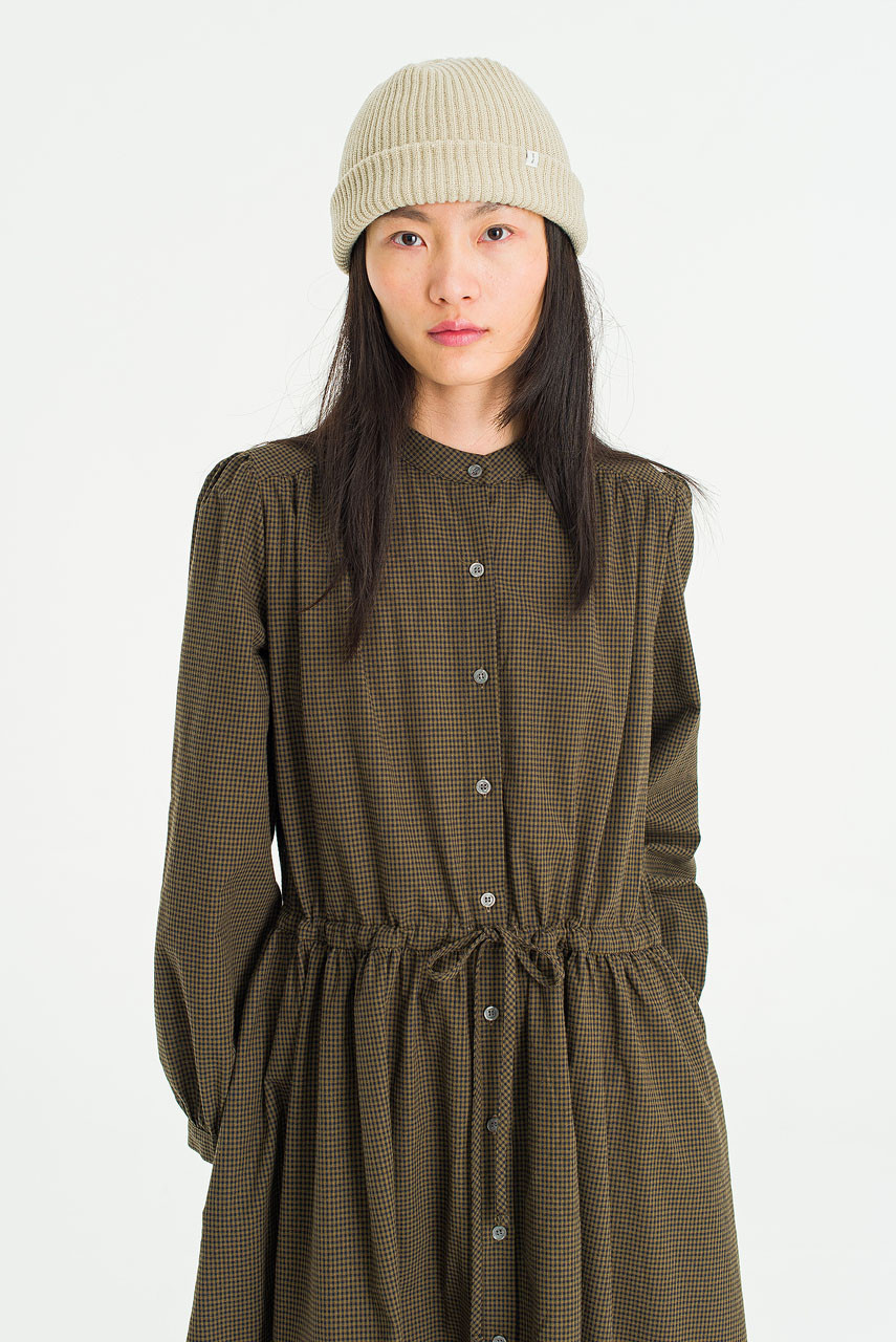 Mere Check Long Dress, Khaki