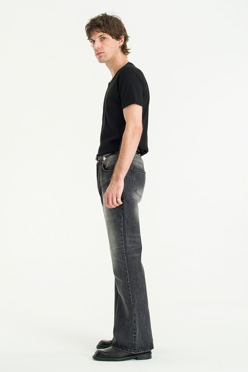 Menswear | Smoky Wash Bootcut Jeans, Black