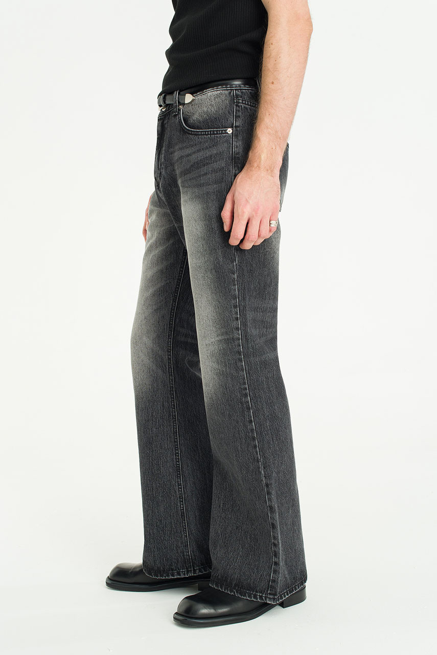 Menswear | Smoky Wash Bootcut Jeans, Black