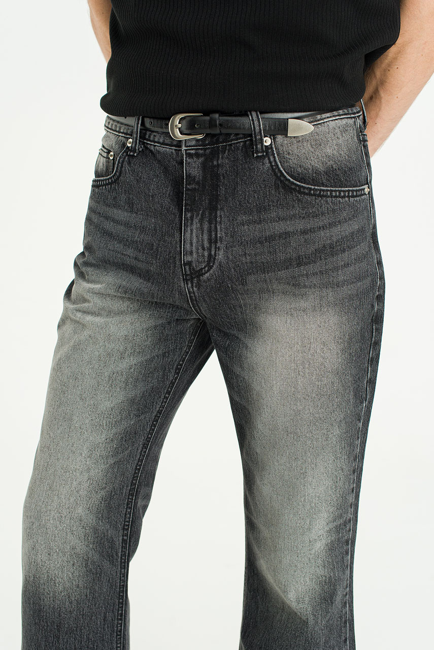 Menswear | Smoky Wash Bootcut Jeans, Black
