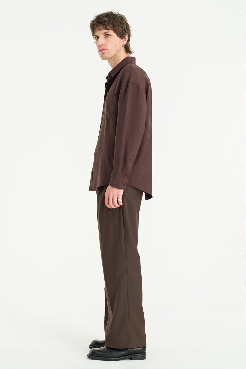 Menswear | Silky Shirt, Brown