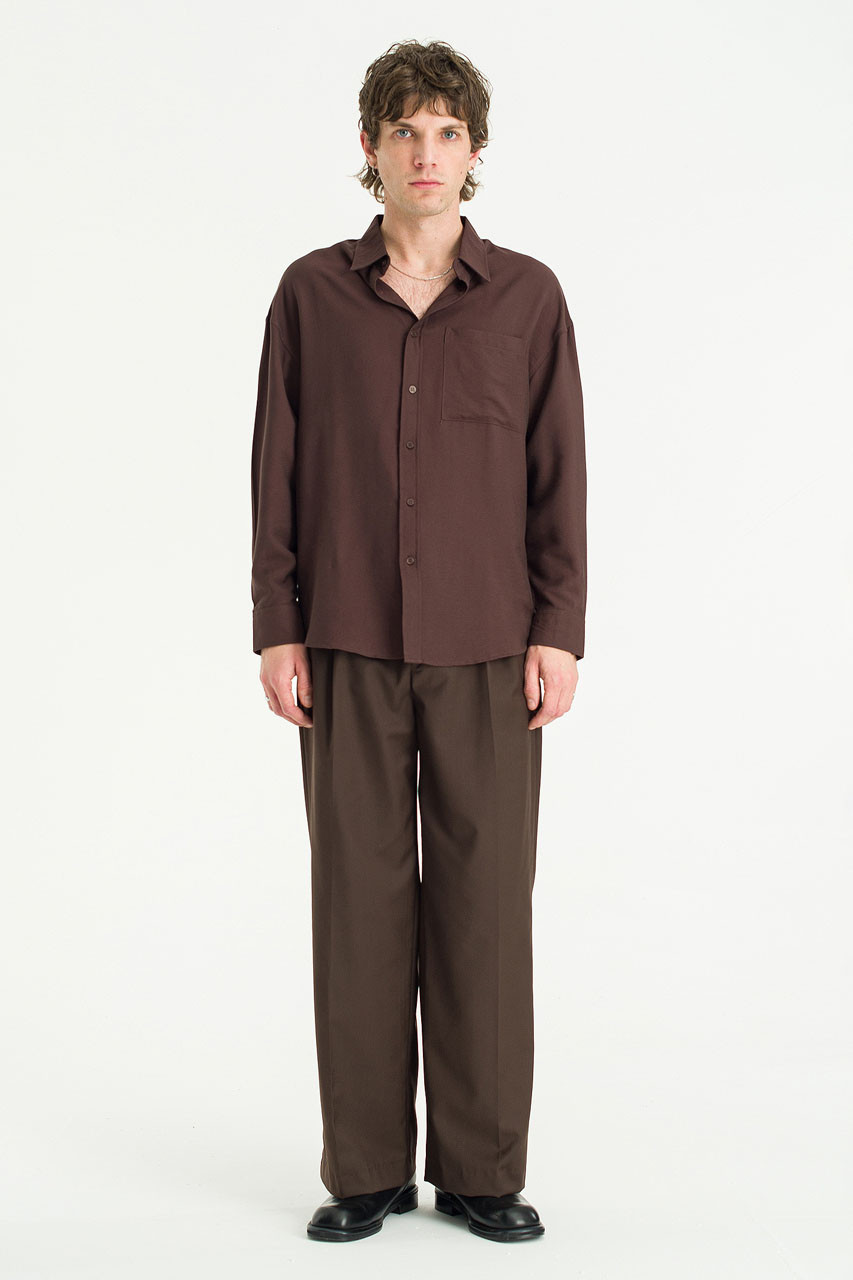 Menswear | Silky Shirt, Brown