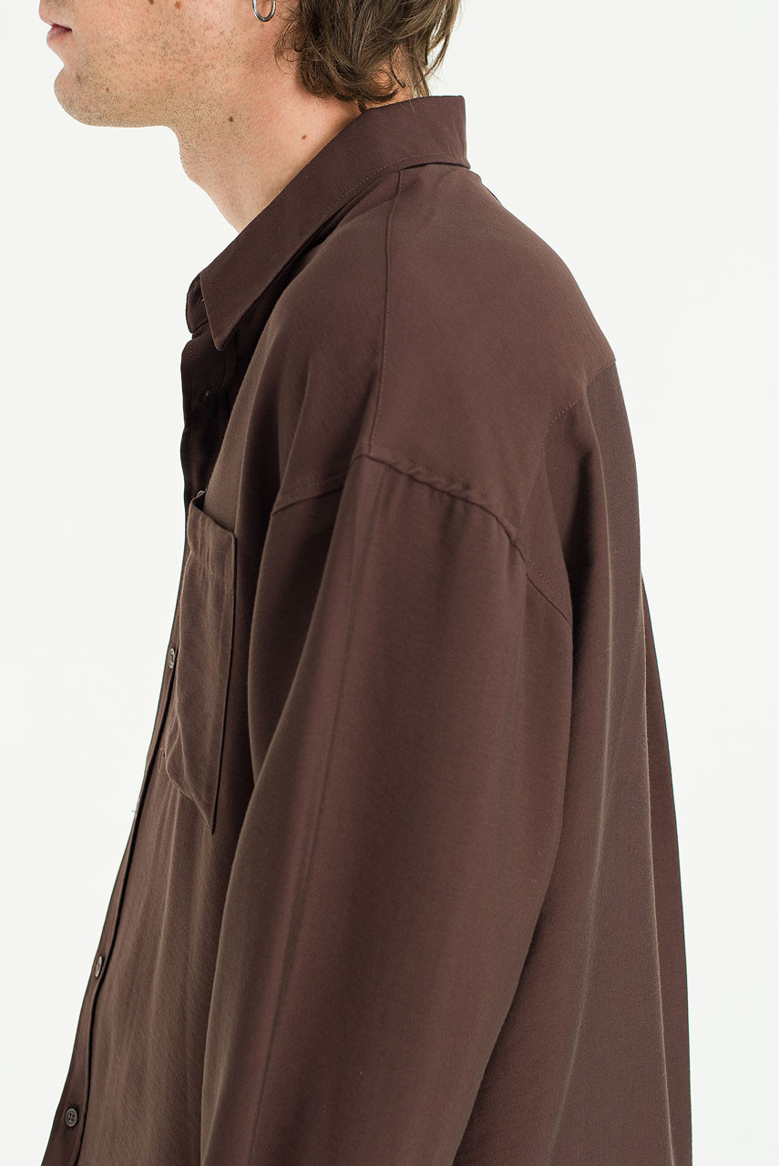 Menswear | Silky Shirt, Brown