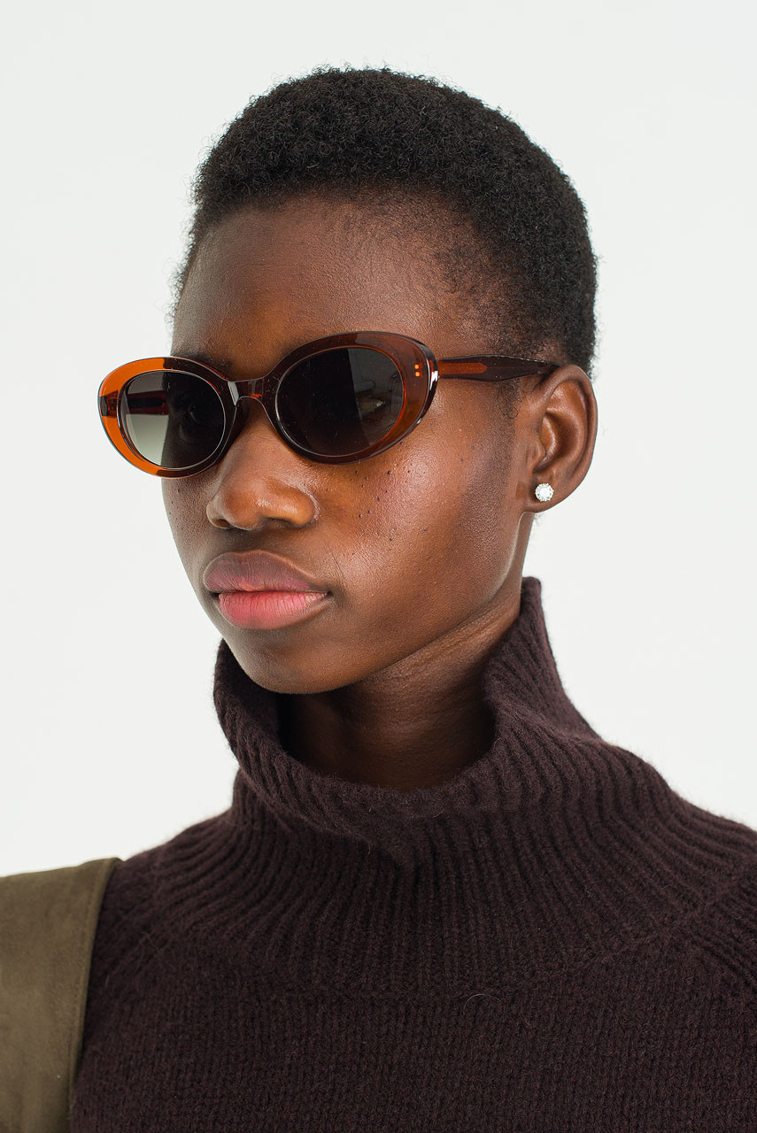 Round Sunglass, Brown