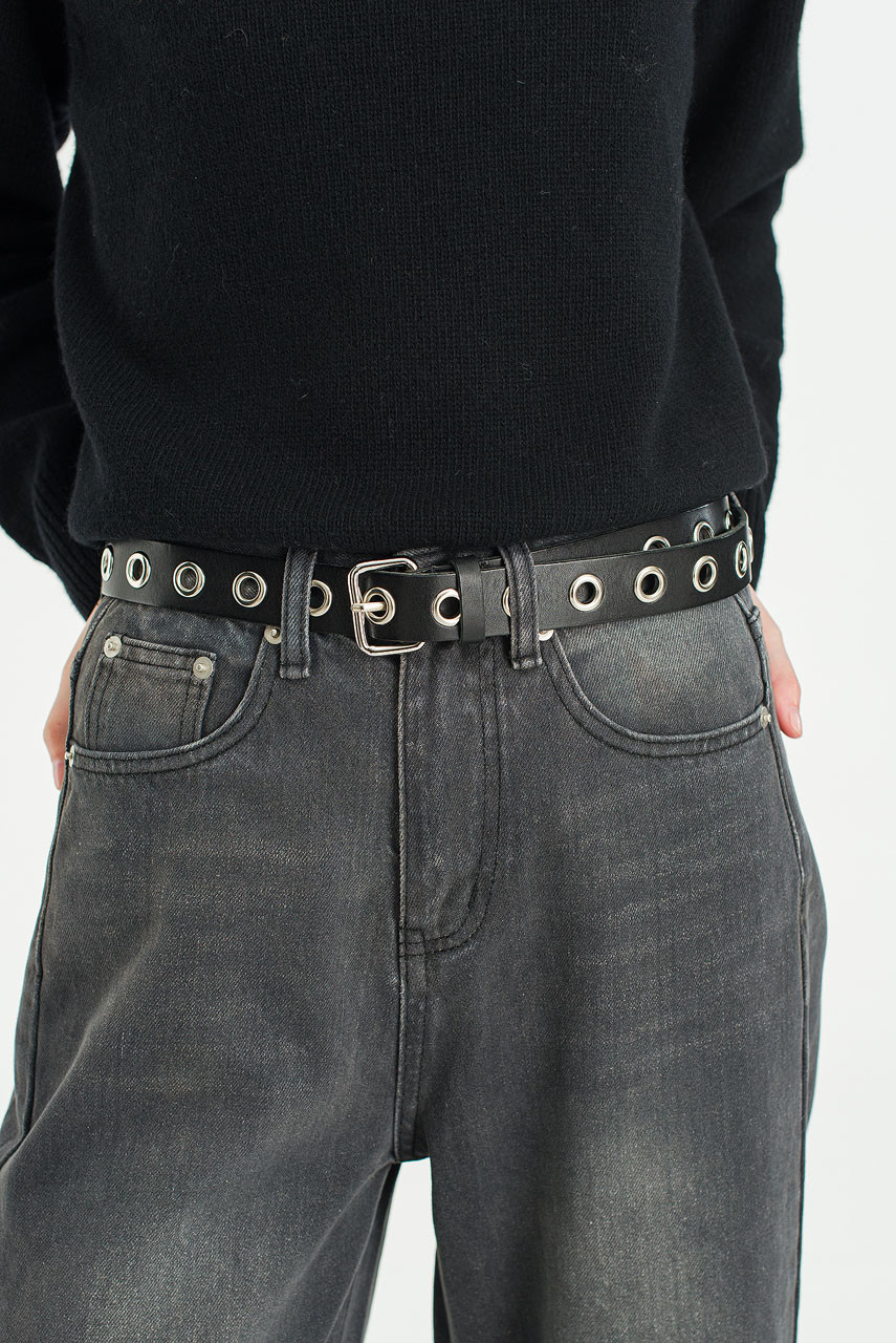 Eyelet Belt, Black