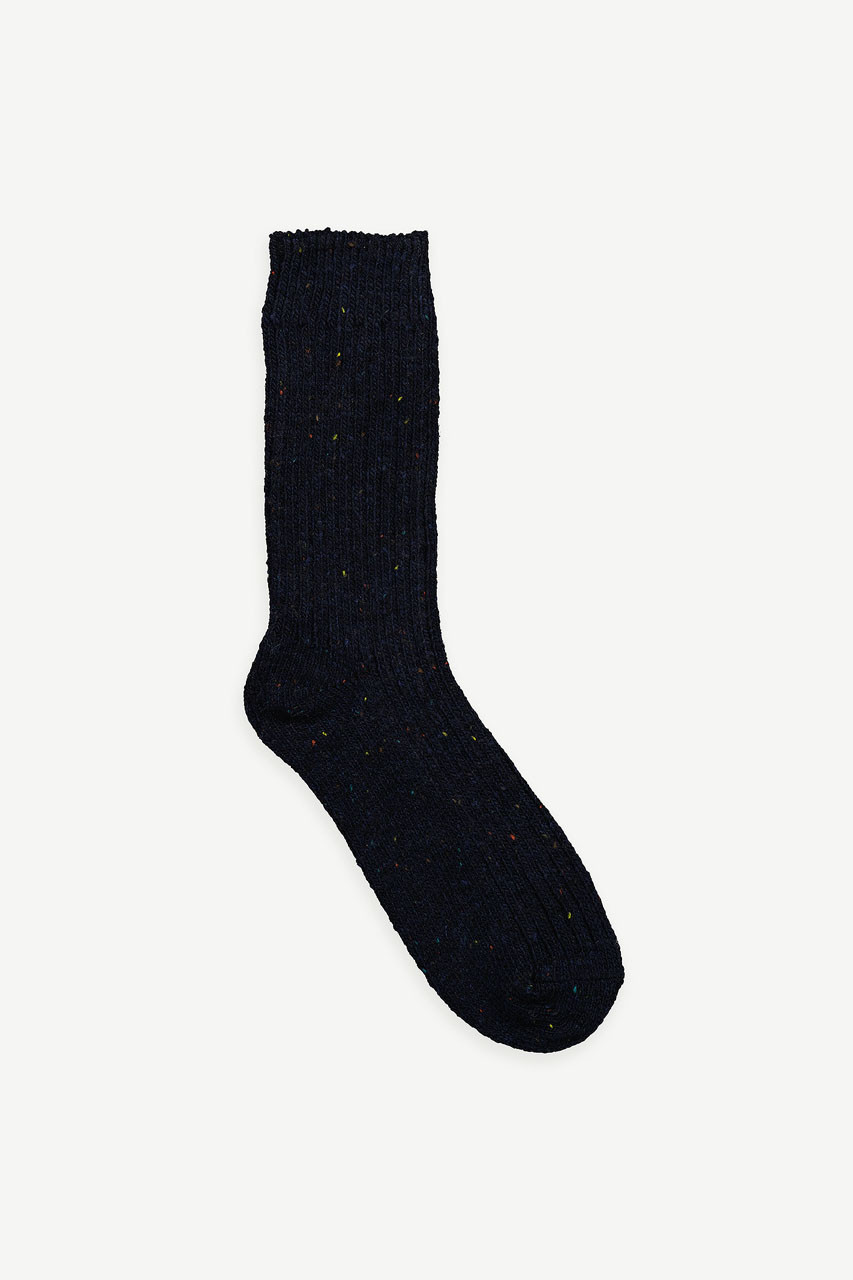 Boucle Socks, Navy