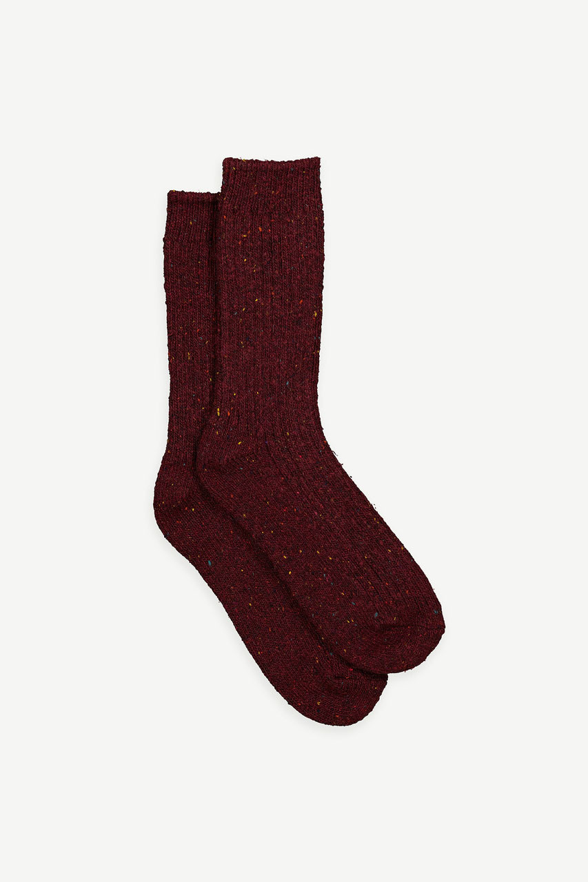 Boucle Socks, Burgundy