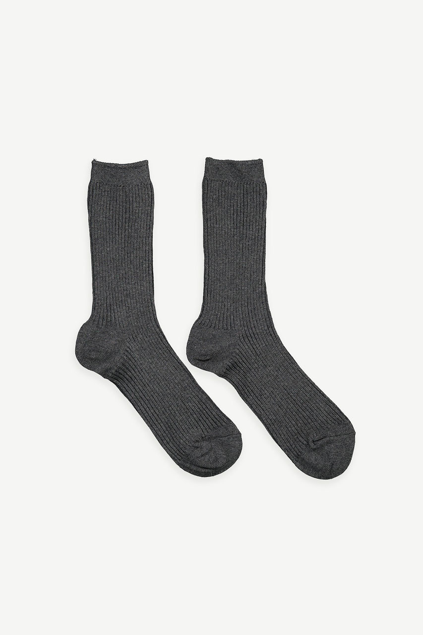 Cotton Mix Ribbed Sock, Grey