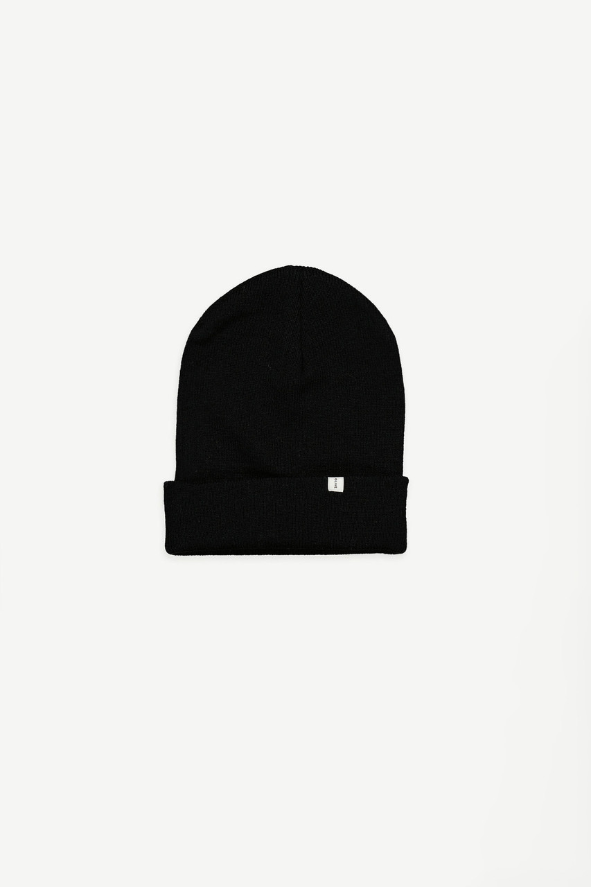 Ridge Knit Beanie, Black