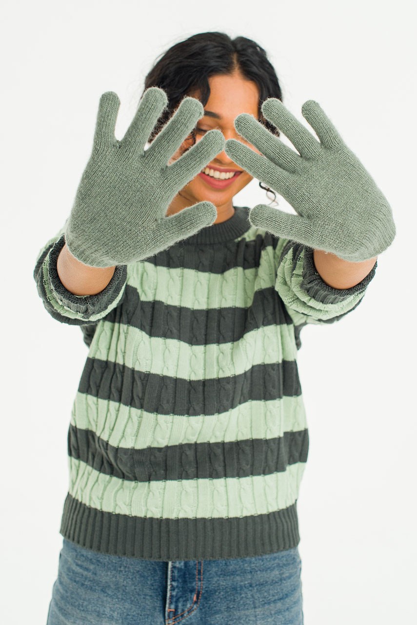 Alder Wool Gloves, Sage Green
