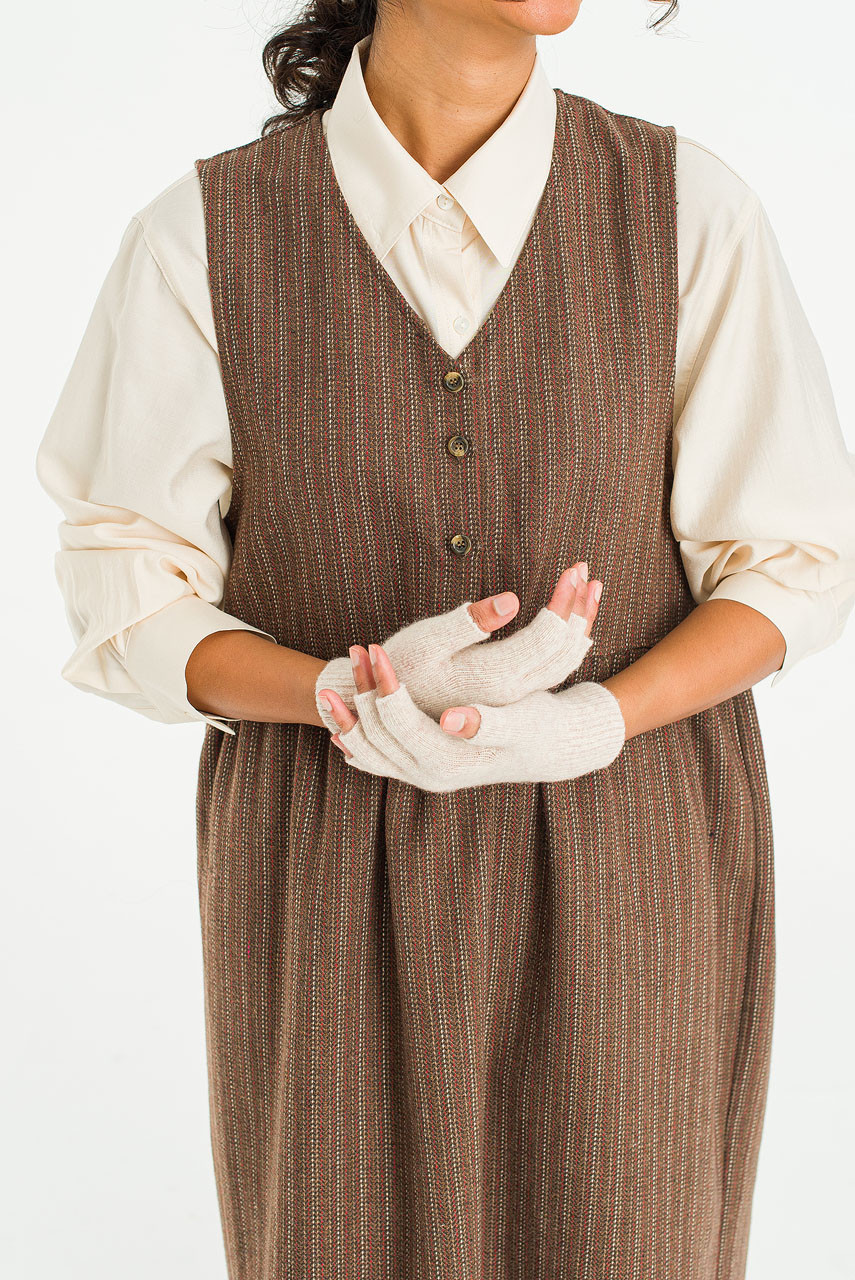 Moya Half Gloves, Oat