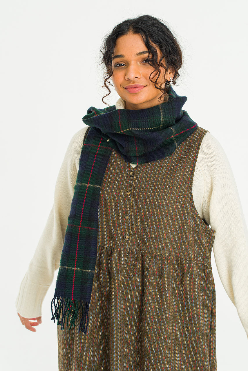 Bran Check Scarf Small, Green