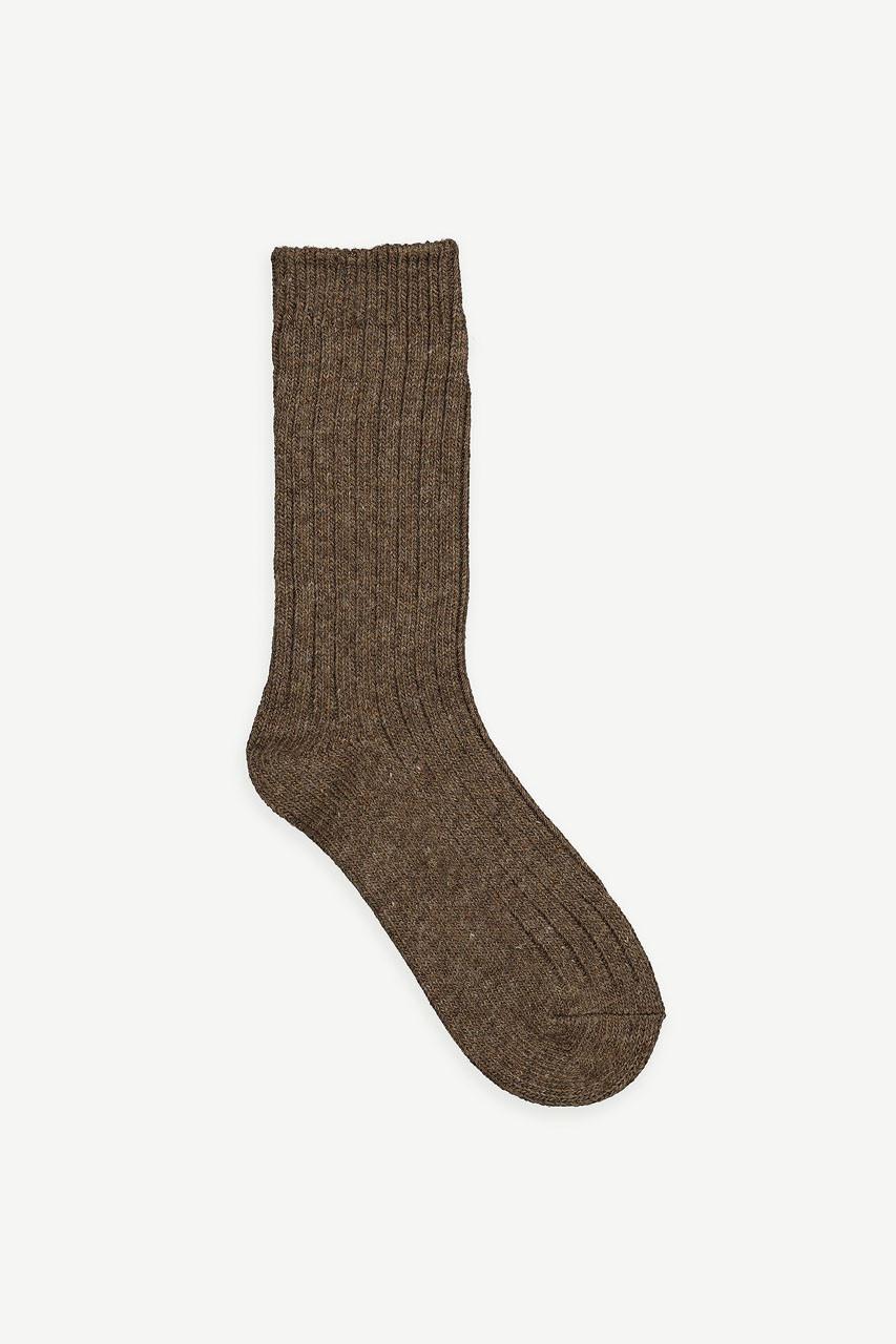 Veil Cashmere Blend Socks, Brown