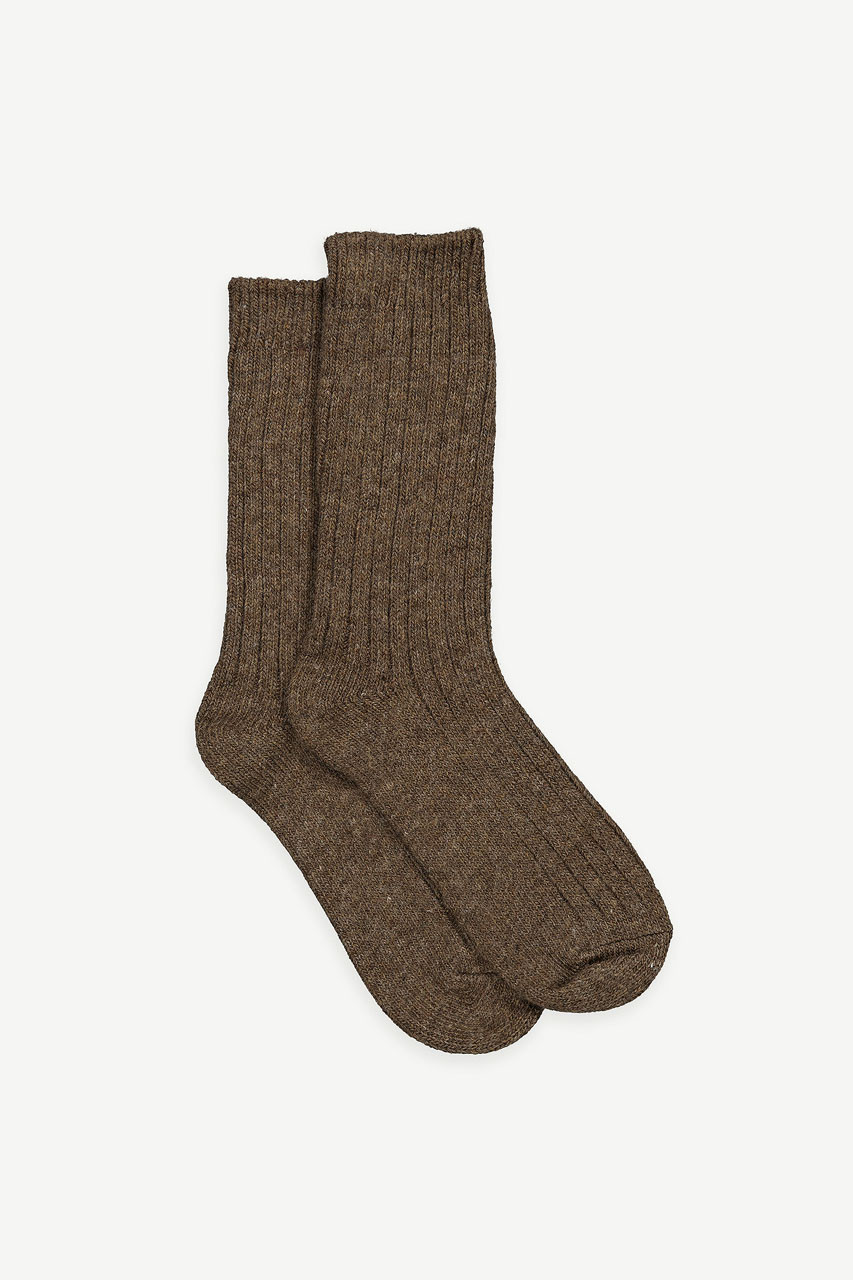 Veil Cashmere Blend Socks, Brown