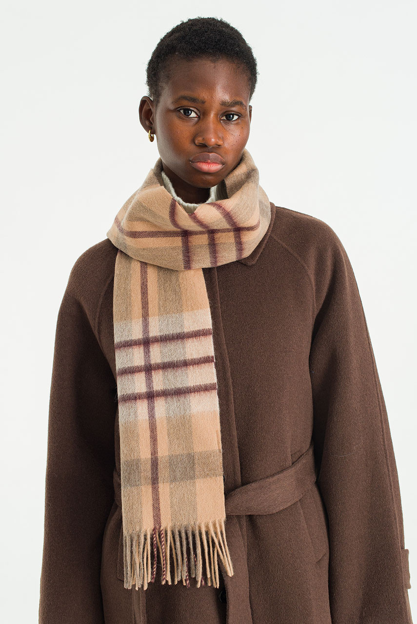 Menswear | Tartan-Style Scarf, Beige