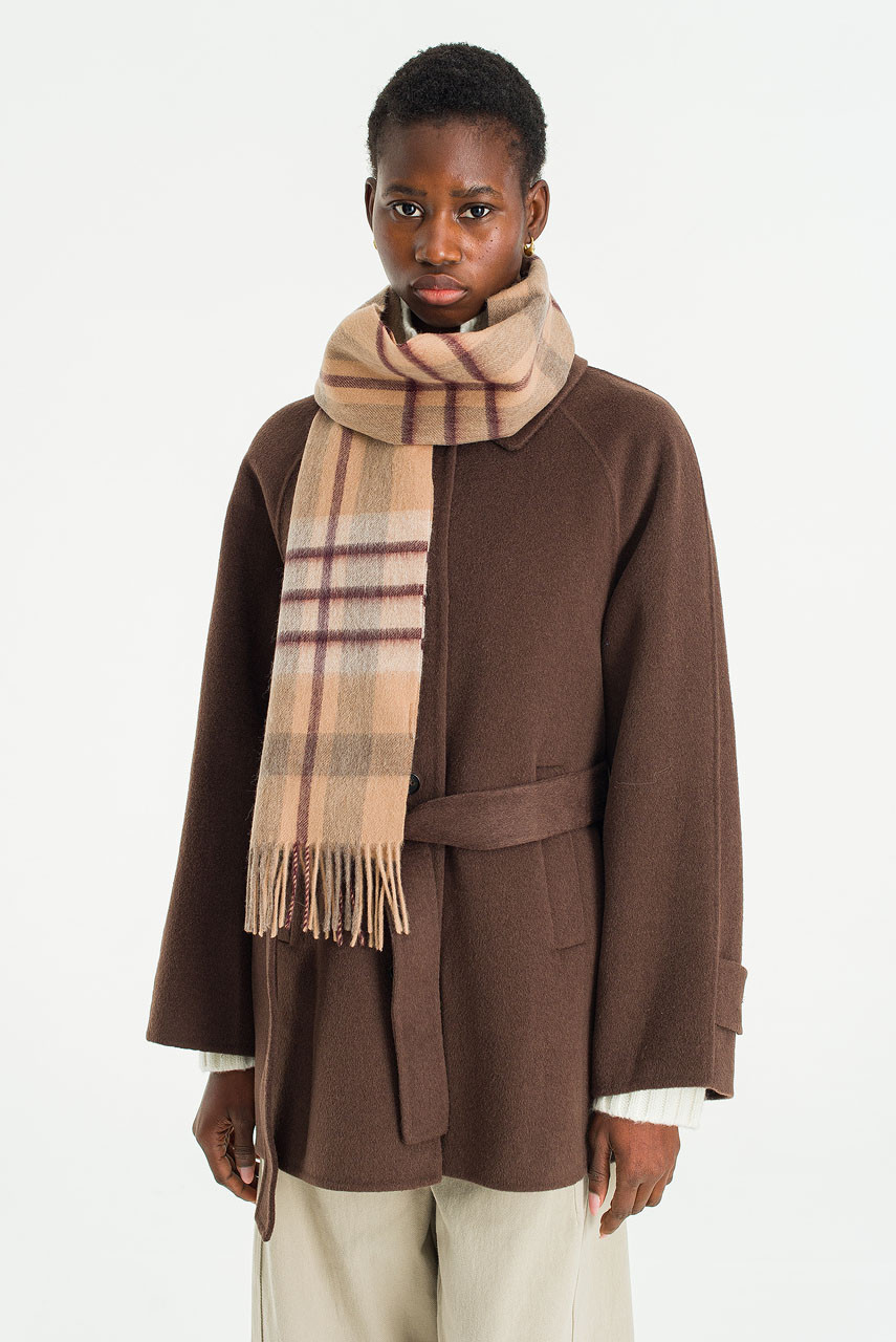 Menswear | Tartan-Style Scarf, Beige