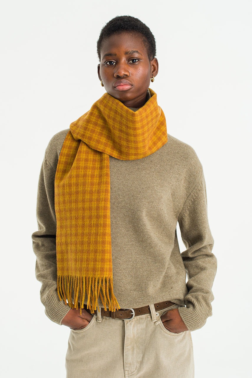 Menswear | Gingham Scarf, Amber
