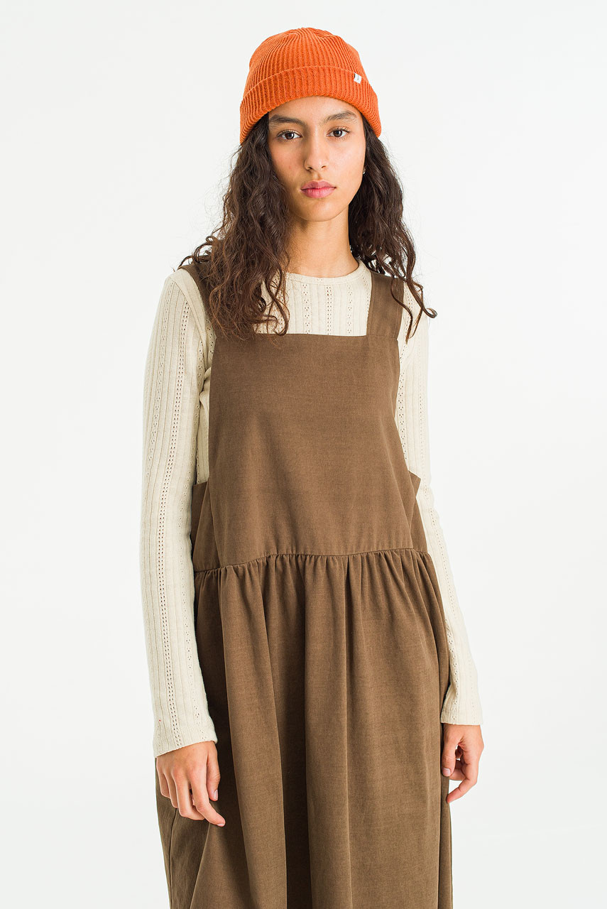 Miel Pinafore Dress, Brown