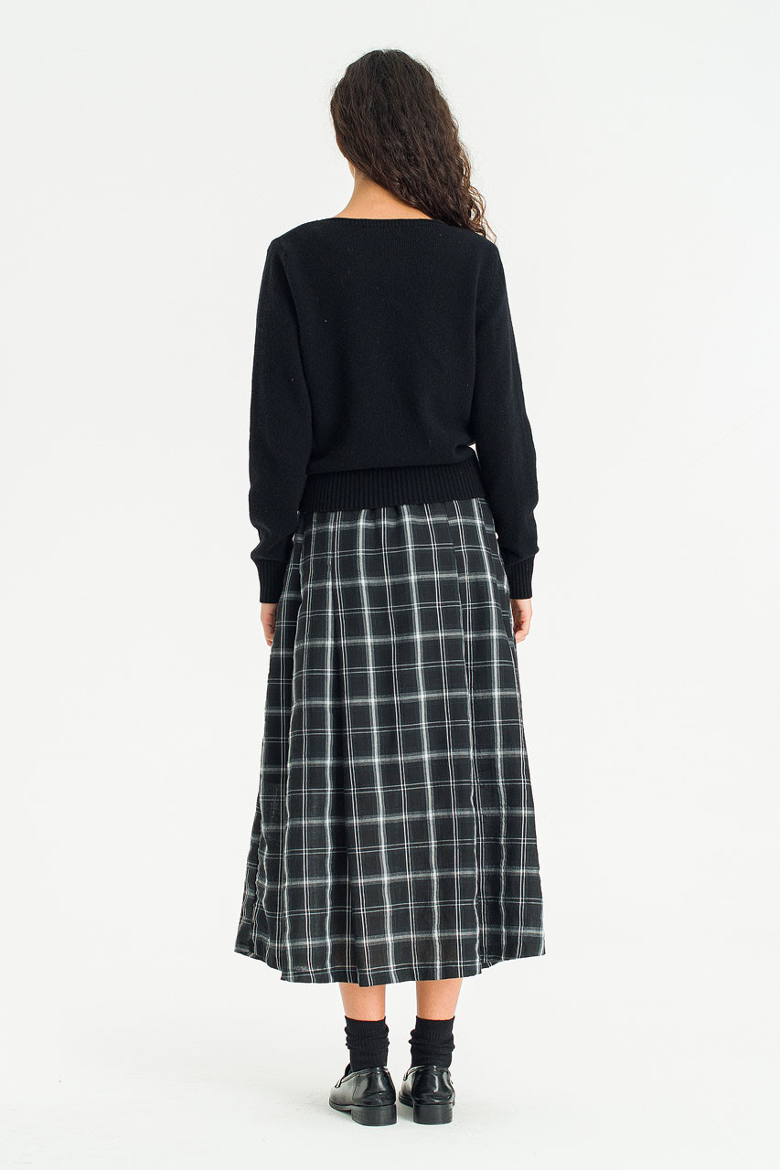 Fine Wool Boat Neck Jumper, Black