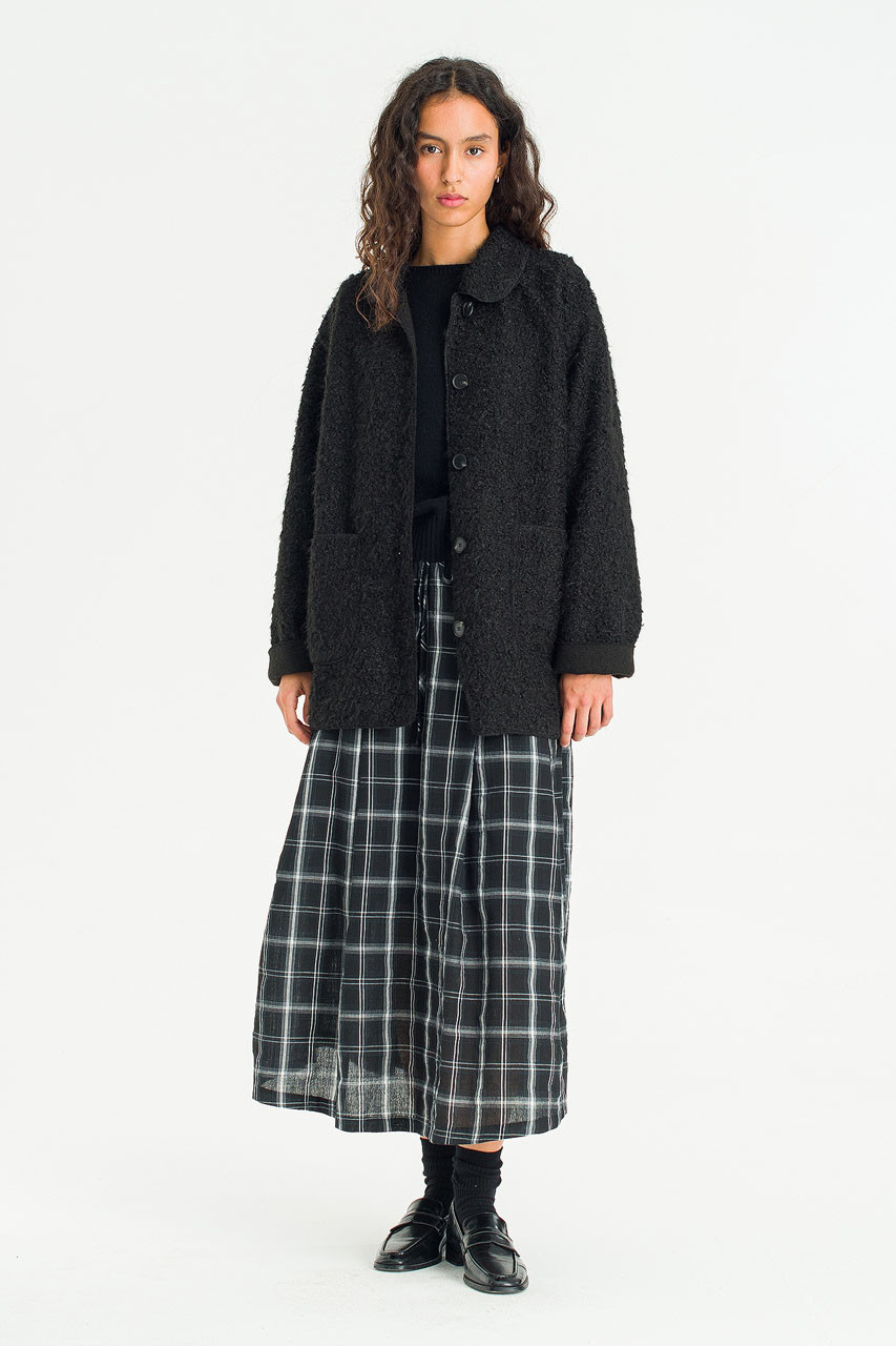 Mellow Plush Fleece Coat, Black