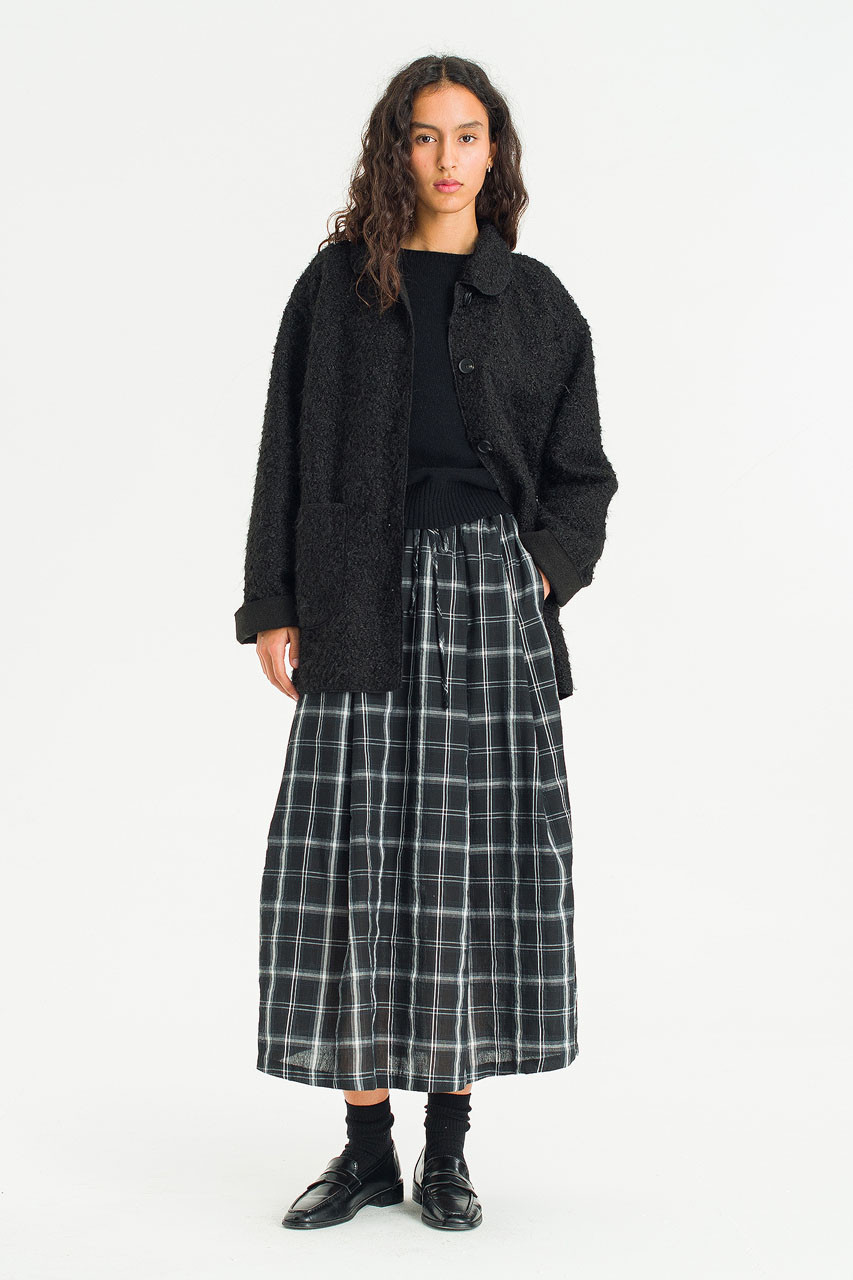 Mellow Plush Fleece Coat, Black