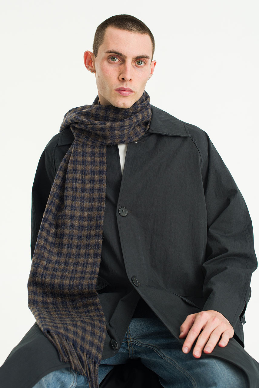 Menswear | Gingham Scarf, Navy
