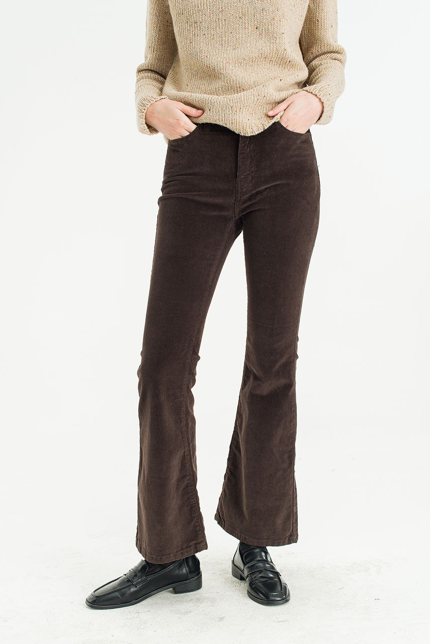 Harbor Cord Wide Pants, Brown