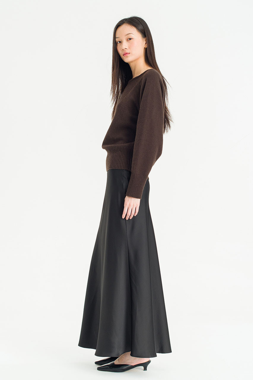 Whisper Drape Slip Skirt, Black